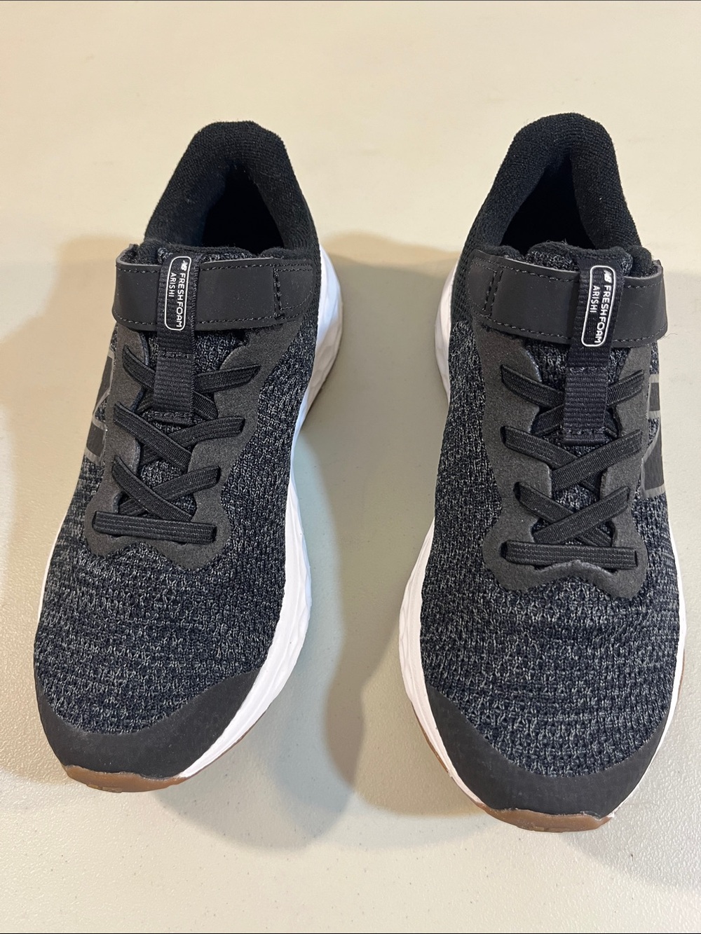 New Balance Black and White Kids Knit Sneakers